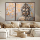 Abstract Buddha Statue Wall Art Canvas Print - Modern
