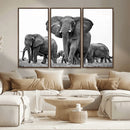Black White Elephant Family Wall Art Canvas Print by MyGreatCanvas | Canvas Wall Art Prints | Photo Prints & Wall Decor