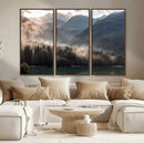Foggy Mountain Canvas Print Forest Wall Art