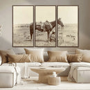 Cowboy Wall Art - Western Horse Canvas Print - Vintage