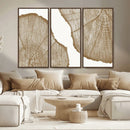 Rustic Brown Tree Ring Wall Art Canvas Print – Framed and
