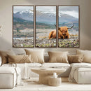 Highland Cow Horn Farm Wall Art Canvas Print