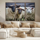 Charming Sheep Portrait Wall Art – Trio of Woolly Companions by MyGreatCanvas | Canvas Wall Art Prints | Photo Prints & Wall Decor