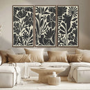 Modern Botanical Wall Art - Floral Black and White Canvas
