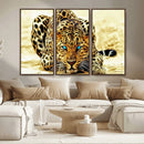 Blue-Eyed Leopard Canvas Wall Art - Framed Animal Print
