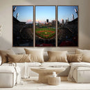PNC Park Evening Game Triple Canvas Wall Art - Pittsburgh