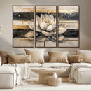 Abstract Lotus Flower Wall Art Canvas Print, Meditation Yoga