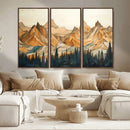 Rustic Wood Mountain Wall Art Print | Triptych Giclee Print by MyGreatCanvas | Canvas Wall Art Prints | Photo Prints & Wall Decor