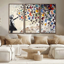 Banksy Graffiti Wall Art Canvas Print: Girl Releasing