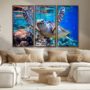 Underwater Sea Turtle Wall Art Canvas Print – Vibrant Ocean