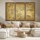 Vintage Game of Thrones Map Wall Art | Westeros and Essos