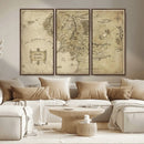 Vintage Middle Earth Map Wall Art Canvas – Lord of the Rings