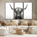 Highland Wall Art Canvas Print – Minimalist Black and White by MyGreatCanvas | Canvas Wall Art Prints | Photo Prints & Wall Decor