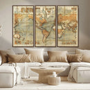 Push Pin World Map Canvas Print – Travel Tracker Wall Art