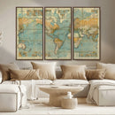 Push Pin World Map Canvas Print – Travel Tracker Wall Art