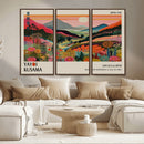 Yayoi Kusama Landscape Canvas Print, Vibrant Floral Mountain