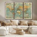 Push Pin World Map Canvas Print – Travel Tracker Wall Art