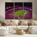 Bryant-Denny Stadium Night Game Triple Canvas Wall Art - by MyGreatCanvas | Canvas Wall Art Prints | Photo Prints & Wall Decor