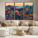 Colorful Abstract Landscape Wall Art Print Canvas - Vibrant