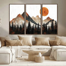 Modern Abstract Mountain Canvas Wall Art Print, Abstract