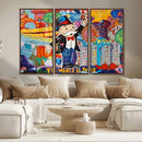 Pop Art Monopoly Man Canvas Wall Art Print - Bold and