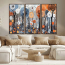 Abstract Winter Landscape Canvas Wall Art Print - Large