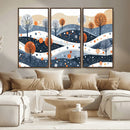 Abstract Winter Landscape Canvas Wall Art Print -  Large