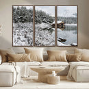 Winter Wall Art - Cabin by the Lake Canvas Wall Art - Serene by MyGreatCanvas | Canvas Wall Art Prints | Photo Prints & Wall Decor