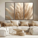 Pampas Grass Canvas Wall Art - Elegant Neutral Decor for