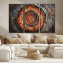 Wood Grain Canvas Wall Art - Framed Abstract Tree Ring