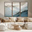 Waves Abstract Wall Art Print, Modern Framed Abstract Canvas