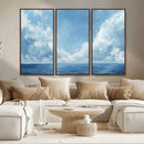 Abstract Ocean Print Artwork- Serene Blue Ocean Canvas Wall