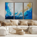 Blue Abstract Print - Dynamic Ocean-Inspired Canvas Wall Art