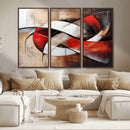 Abstract Wall Art - Modern Red and White Canvas Wall Art