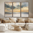 Modern Coastal Artwork with Vibrant Abstract Ocean Waves