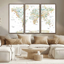 Animal World Map for Kids Room Decor
