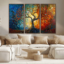 Yggdrasil Tree of Life Mosaic Stained Glass Wall Art Canvas,