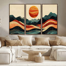 Mountain Triptych Wall Art Canvas Print – Western Nature