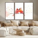 Cardinal Bird Canvas Wall Art - Male and Female Cardinal