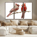 Cardinal Canvas Wall Art - Male and Female Cardinal Print -