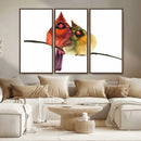 Cardinal Bird Canvas Wall Art - Male and Female Cardinal