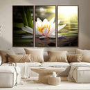 Lotus Flower Wall Art Canvas Print, Water Lily Large Wall