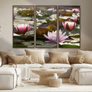 Lotus Flower Wall Art Canvas Print, Water Lily Large Wall