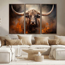 Highland Bull Canvas Abstract Canvas Wall Art Print –