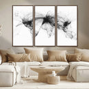 Flight Routes Air Traffic Map Canvas Wall Art - Framed -