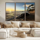 Tropical Beach Wall Art - Stunning Ocean Sunset Canvas Print