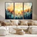 Abstract Forest Wall Art Print- Serene Nature Canvas Print