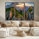 Mountain Sunset Panoramic Wall Art Canvas Print – Framed