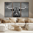 Texas Longhorn Wall Art Canvas Print – Framed Western Bull