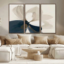 Minimal Flower Wall Art Canvas Print – Framed Beige Bloom